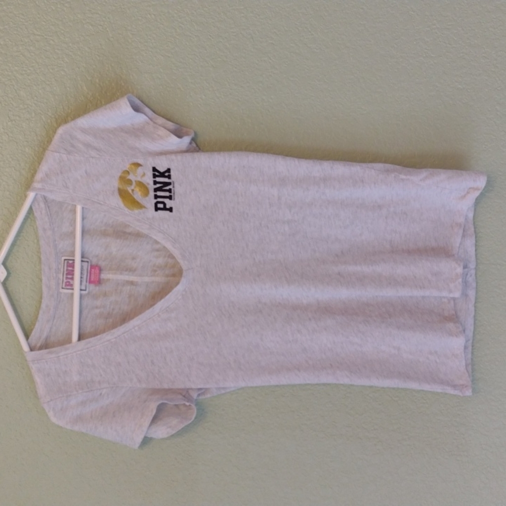 Iowa Hawkeyes Pink Victoria's Secret V-Neck Tee Shirt